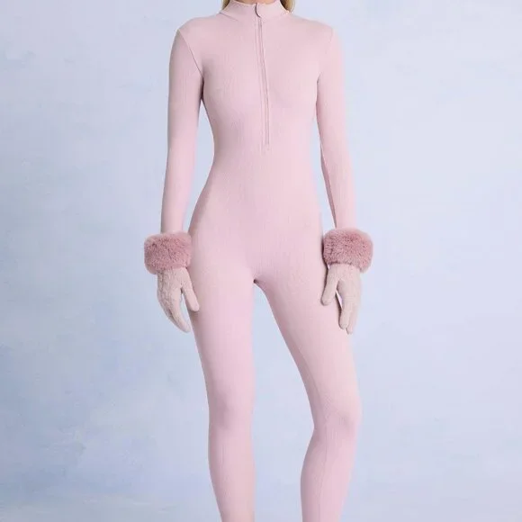 Thermal Base-layer Jumpsuit In Powder Pink - Picture 1 of 3